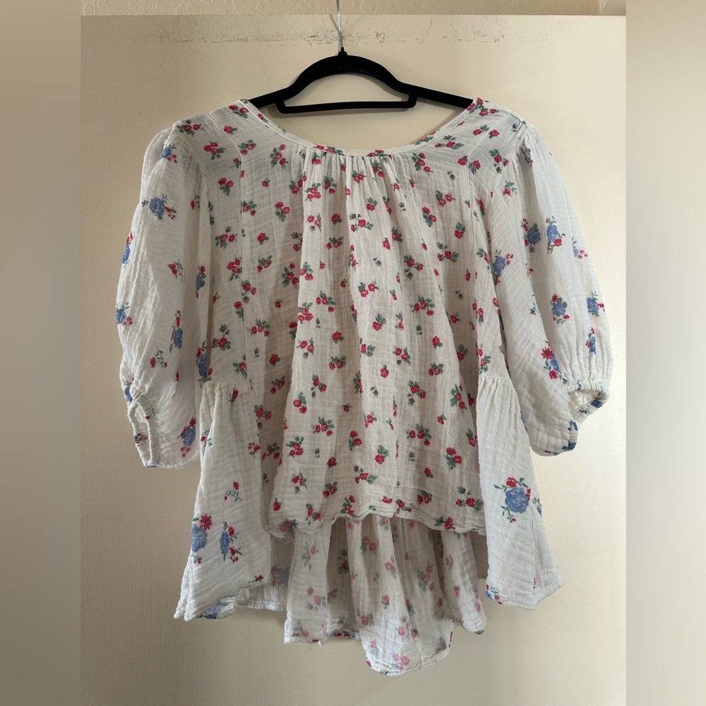 Free People Chloe Floral Print Top